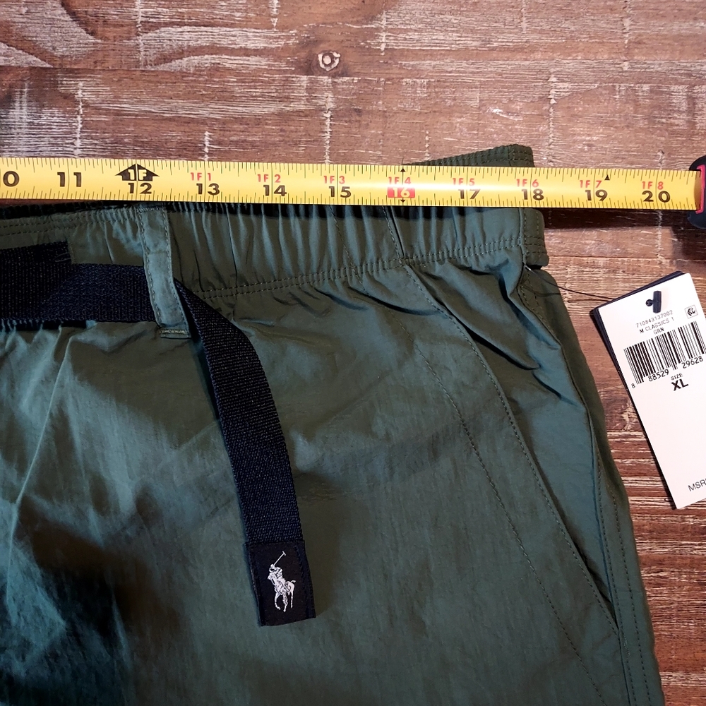Polo Ralph Lauren NWT's Slide-Belted Elastic Waist Straight Leg Shorts Green XL - Picture 6 of 7